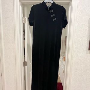 Traditional Velvet Cheongsam Full Length Dress